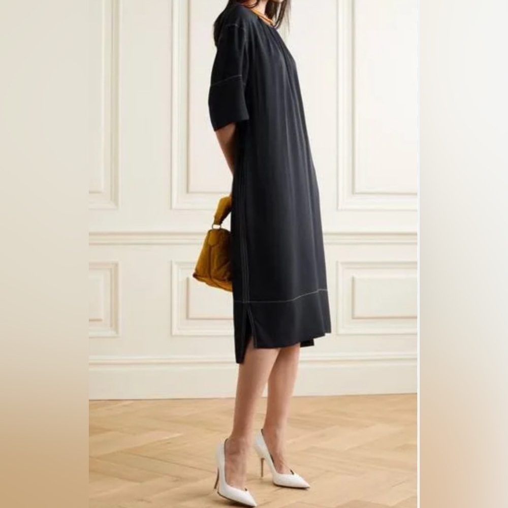 Marni deep dark blue fancy dress oversized size 36 or xs boho indie core chic